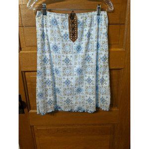 Xhilaration Size M Skirt Floral Blue Brown Green Lined Girls
